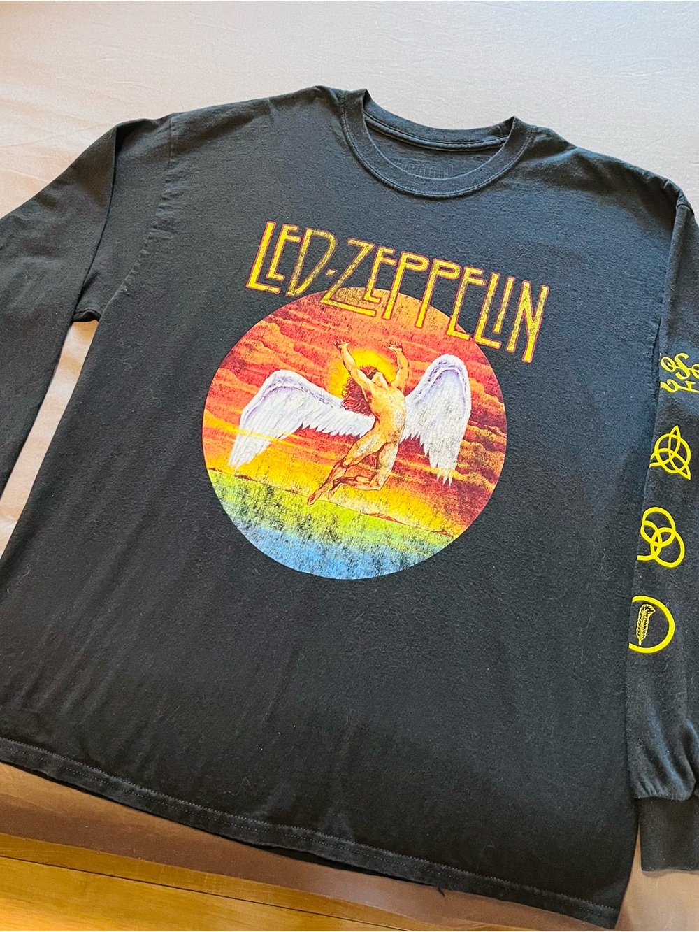 Led Zeppelin Swan Song Black Graphic Long Sleeve Tee - Sz. M